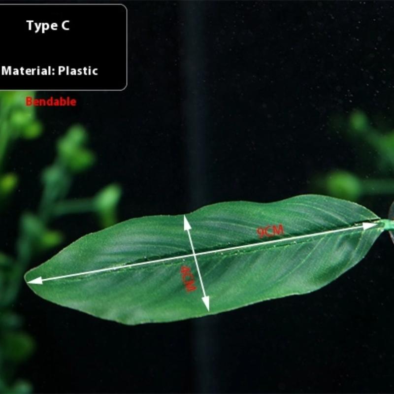 {MX} 1Pcs Fish Tank Fake Plants Green Leaf Hammock For Betta Fish Stress-Reducing Aquarium Decoration With Suction Cup