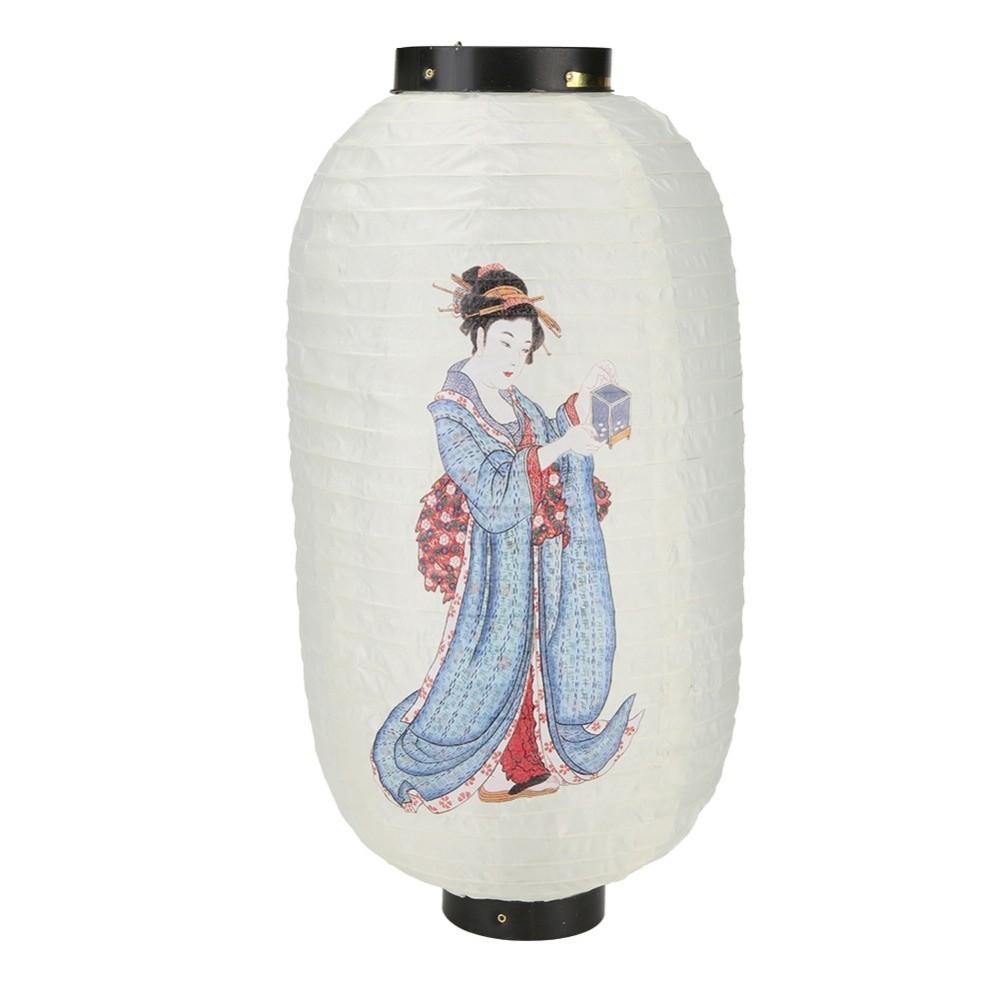 10 Inch Japanese Lantern Ladies Painting Lucky Cat Chandelier Folk Decor Winter Melon Shape Wind Lanterns Izakaya