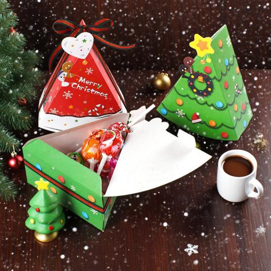 Christmas Candy Boxes Tree Shaped Candy Packaging Box Small Paper