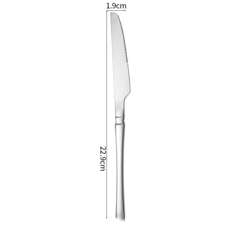 Stainless Steel Long Handle Spoon Dinnerware Set Western Steak Cutlery Ice Pattern Spoon Fork Tree Bark Pattern Small Waist