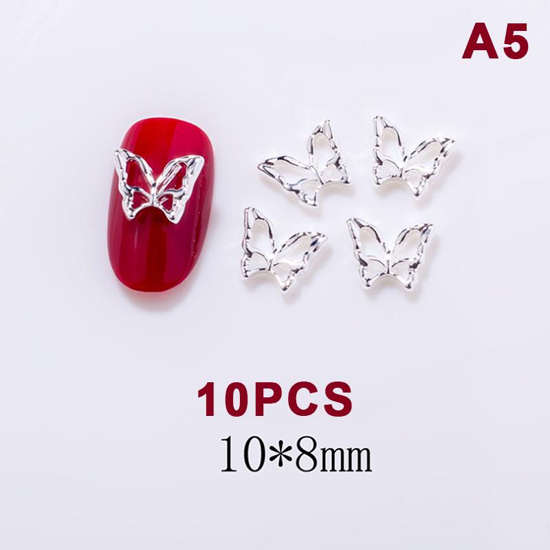 10 Stück Schmetterling Legierung Nagelanhänger 3D Schmetterling Zirkonia Diamant Strass Nägel Schmuck DIY Nagelkunst Dekoration Zubehör