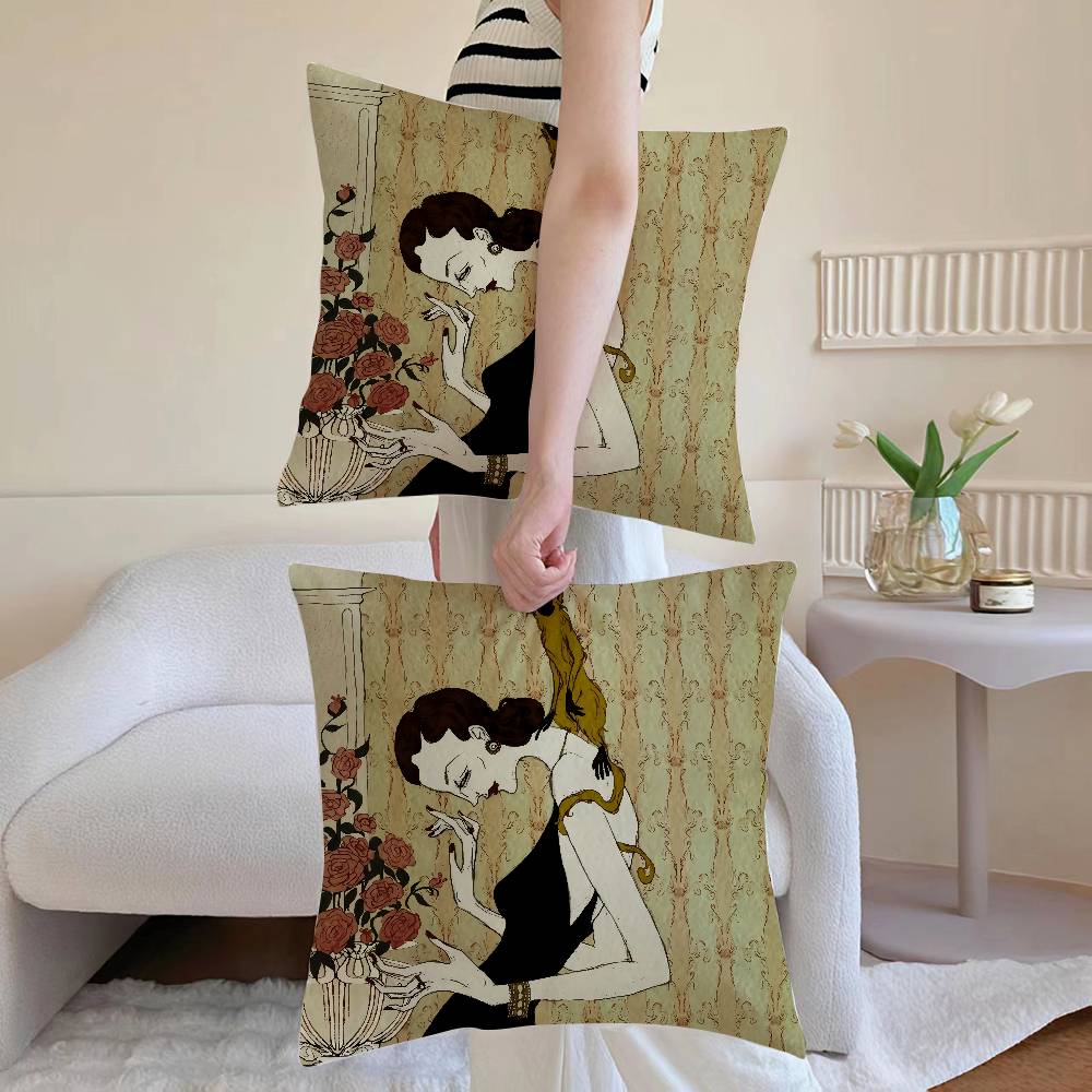 Strange StoriesAnime Pillow Case Sofa and Living Room Decorative Cushion Covers Dust-proof and Mite-proof Invisible Zipper