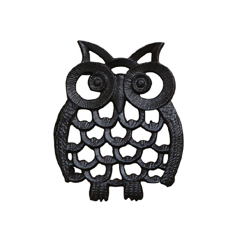 

Decorative Dining Table Placemat High Temperatures Resistant Iron Art Trivet Household Metal Owl/Fish/Flower Shape Pad
