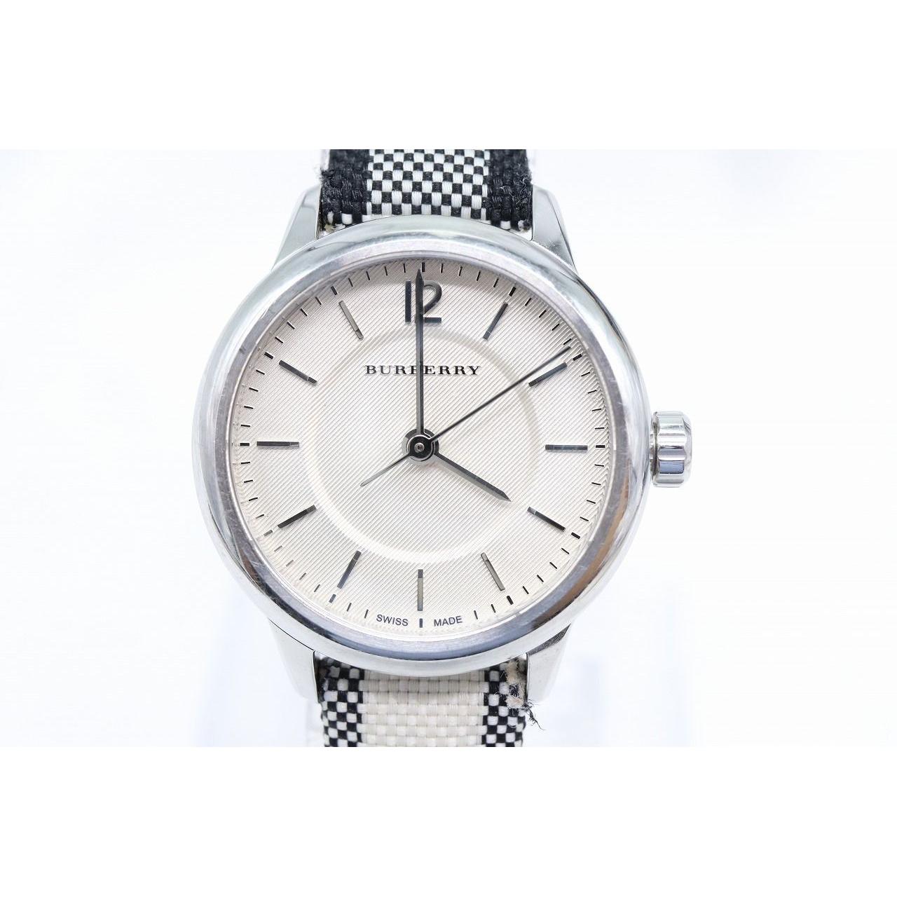 Used [W304-188] Working item Battery replaced BURBERRY SWISS MADE wristwatch BU10200 leather belt ladies