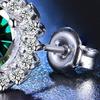 1 Pair Stud Earrings Sunflower Shape Cubic Zirconia Inlaid Ear Studs Women Geometric Earrings