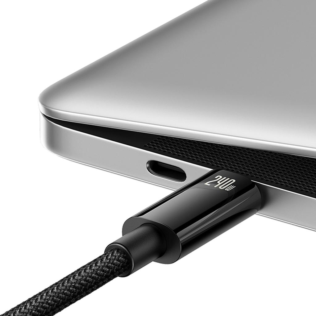 Baseus High-Speed USB-C To USB-C Cable 240W Power 480Mbps Data Transfer 2m - Black/Grey