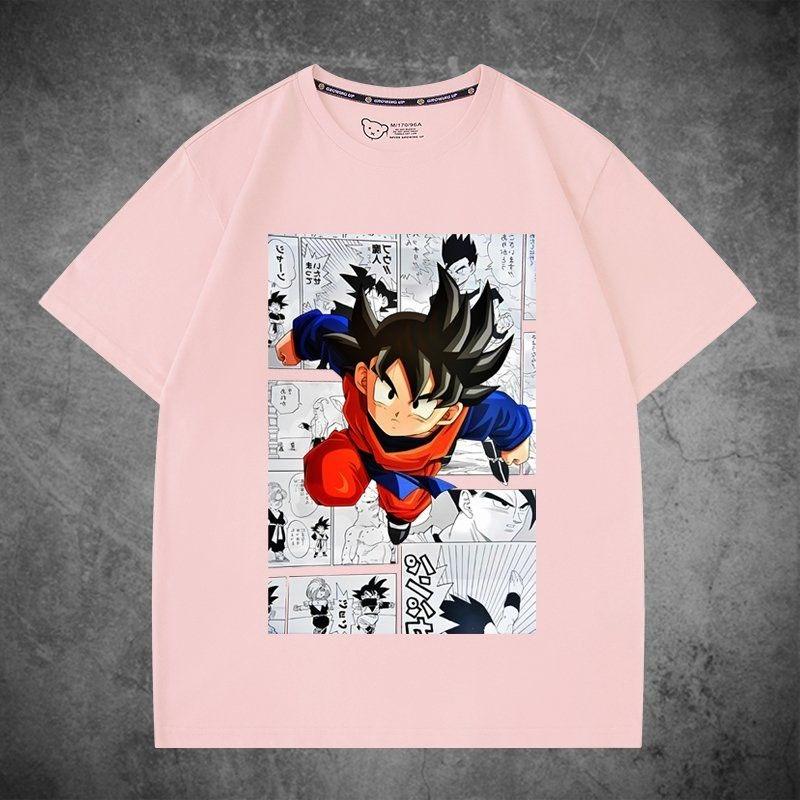 Dragon Ball Wukong joint short-sleeved T-shirt male queen big hand-painted same men's and women's pure clothes loose halfsleeves
