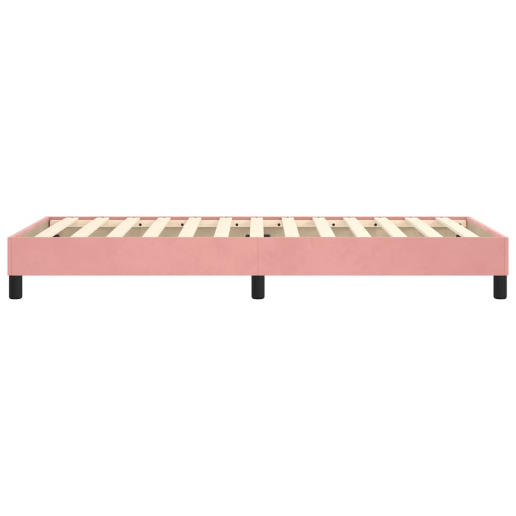 Vidaxl Bed Frame, Pink, 100 X 200 Cm, Upholstered In Velvet