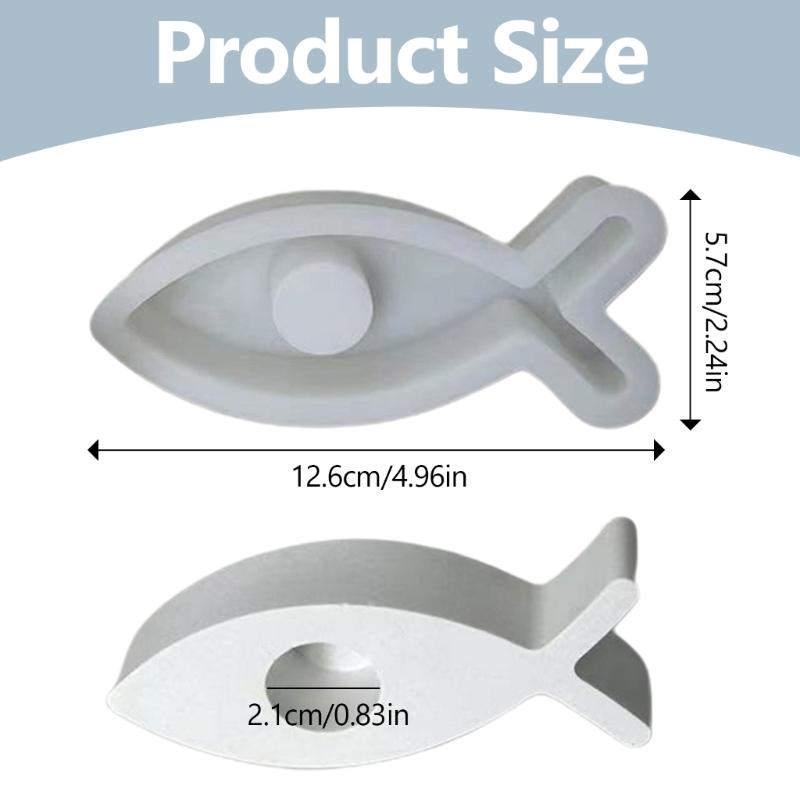 Candle Stick Holder Silicone Mold 3D Fish Resin Mold Candle Holder Silicone Resin Mold Cute Silicone Candle Holder Mold