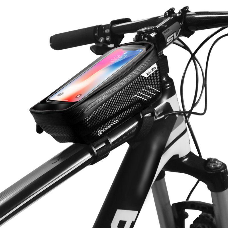 Durable Waterproof Bicycle Cycling Bike Front Top Tube Frame Bag With Tpu Touch Screen Phone Holder Case