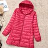 Plus Size White Duck Down Jacket Light-weight Down Jacket Women Inner Cloth Coat Ladies Long Winter Hat Hooded Femal
