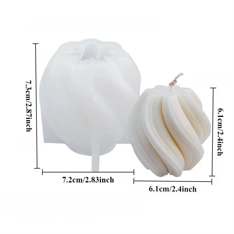 

3D Wave Column Silicone Candle Mold DIY Geometric Rotating Spherical Cylinder Crafts Gypsum Resin Soap Molds Home Decor