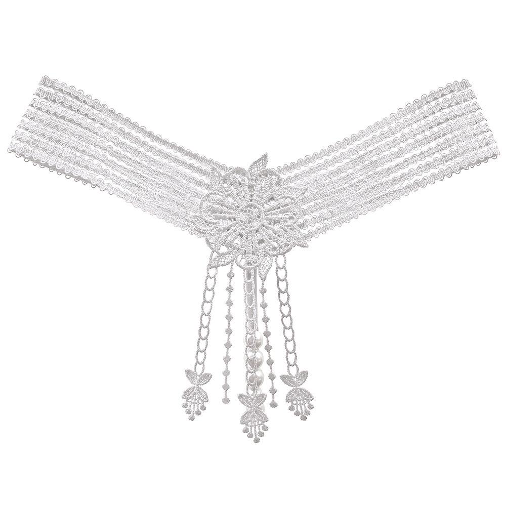 Evropské a americké sexuální kalhotky pro ženy, třecí Yin Pearl A Thread Bed Tease, horké perspektivy, vyšívané tanga pro ženy