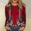 Women's Long Sleeve Halloween Print Neck Tunic Top Casual Pullover