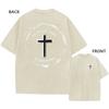 Mens Vintage Oversized Washed TShirt Cotton He Is Risen Easter Faith Tee
