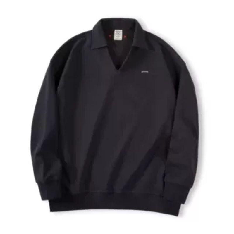 Marden Retro V-neck Polo Shirt Sweatshirt All-Matching Work Clothes