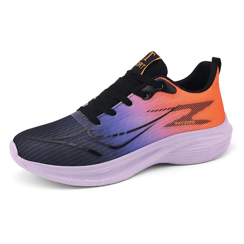 Spring new lightweight fly-woven outdoor mesh sports shoes breathable and non-slip running shoes men's and women's couples running shoes