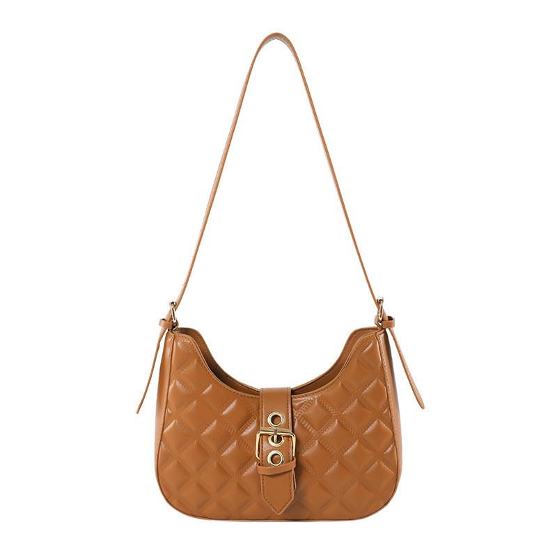 Chic And Stylish Quilted Shoulder Bag For Women Versatile Everyday Fashion Accessory Brown