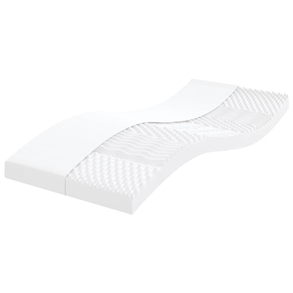 Vidaxl Materac Piankowy, Biały, 80X220 Cm, 7-Strefowy, Twardość 20 Ild