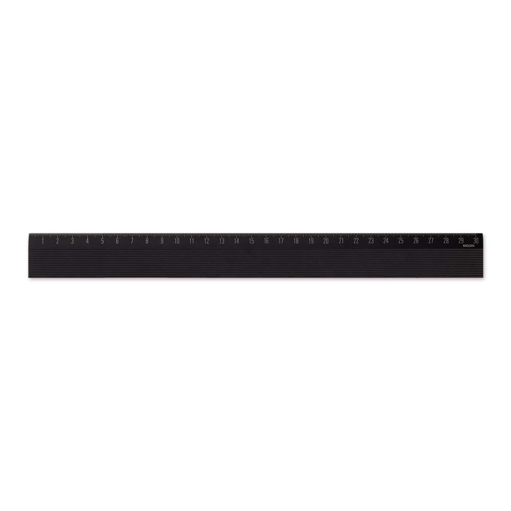 

DESIGNPHIL MIDORI Aluminum 42279006 Ruler, 30cm, Non-Slip, Black, чёрный