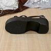 2025 Summer New Women's Cover Heel Sandals with Platform Ankle Wrap Back Zip PU Weave Dress Plus Size Shoes for Women