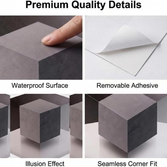 1/2 Set 3D Optik İllüzyon Köşe Duvar Çıkartması Gerçekliği Yeniden Şekillendiren Duvar Sanatı Kendinden Yapışkanlı Çıkarılabilir Stereoskopik Küp Çıkartması Ev Ofis Salon