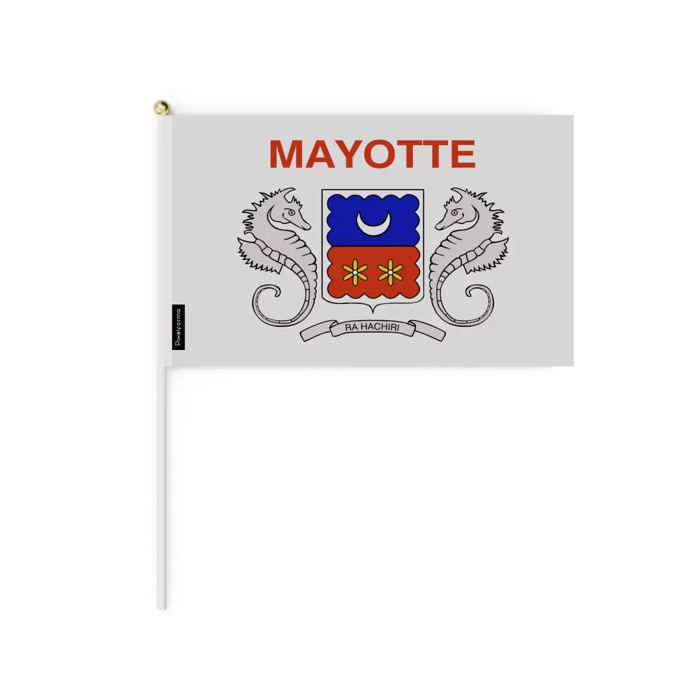 Drapeau Mini - Mayotte - 20 x 30 cm - 100 pièces - Polyester - Léger - Recto/verso
