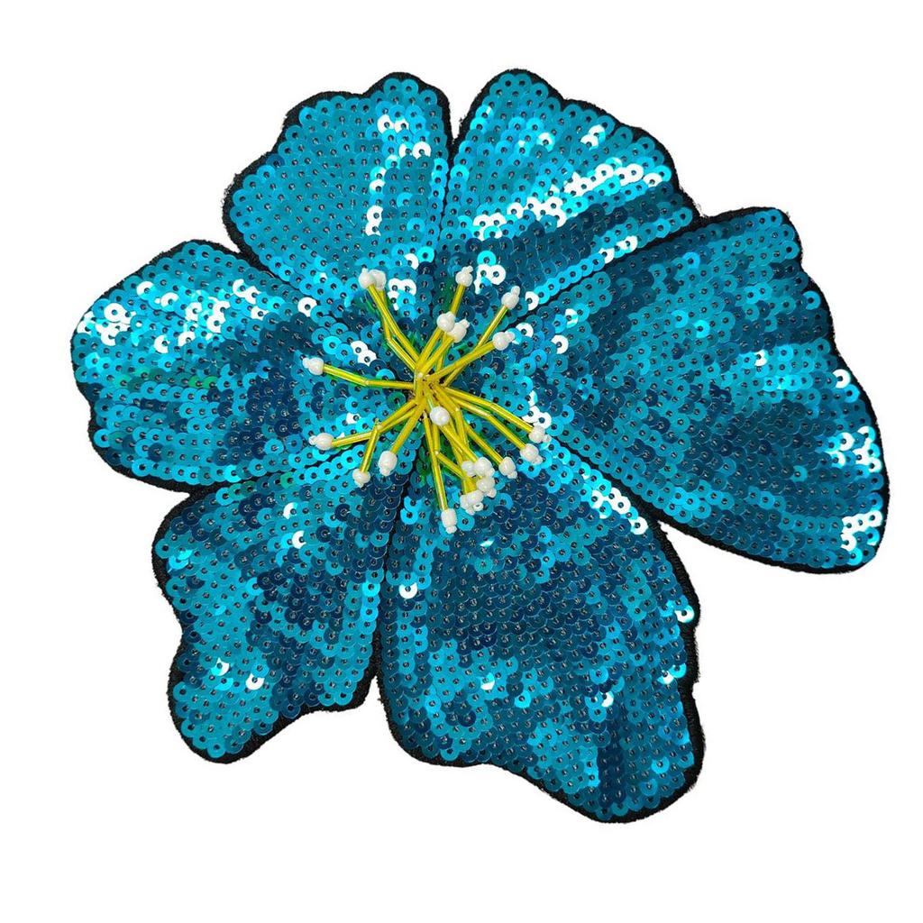 Embroidery Fabric Flower Patch Sequined Applique For Easy Application On Various Textiles Craft Costume Garment Decors