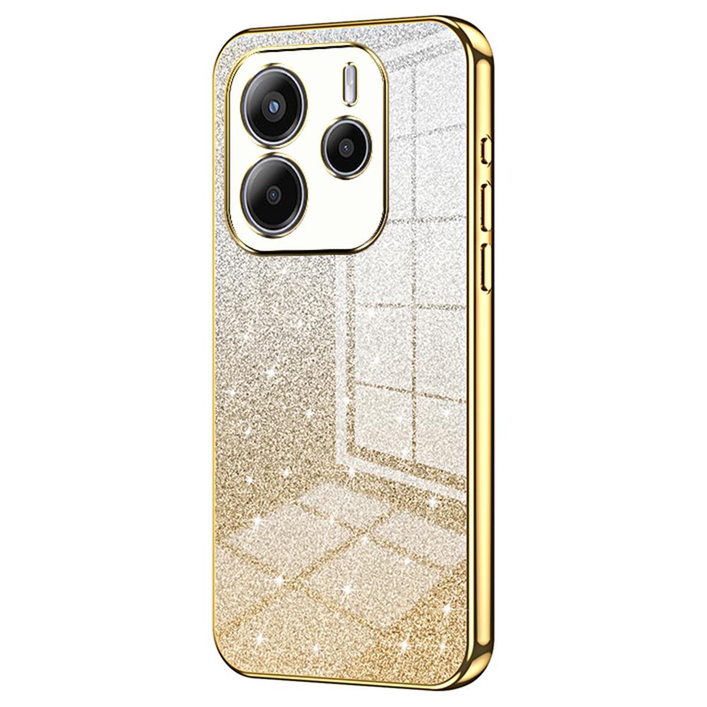 Pentru Xiaomi Redmi Note 14 4G (163,25 mm) Husă Telefon TPU cu Sclipici Gradient Galvanizat