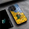 Sunflower Starry Phone Case For IPhone 17 Pro Max 15 Pro 16 14 Plus 12 13 Mini 11 Pro Shockproof Glass Cover