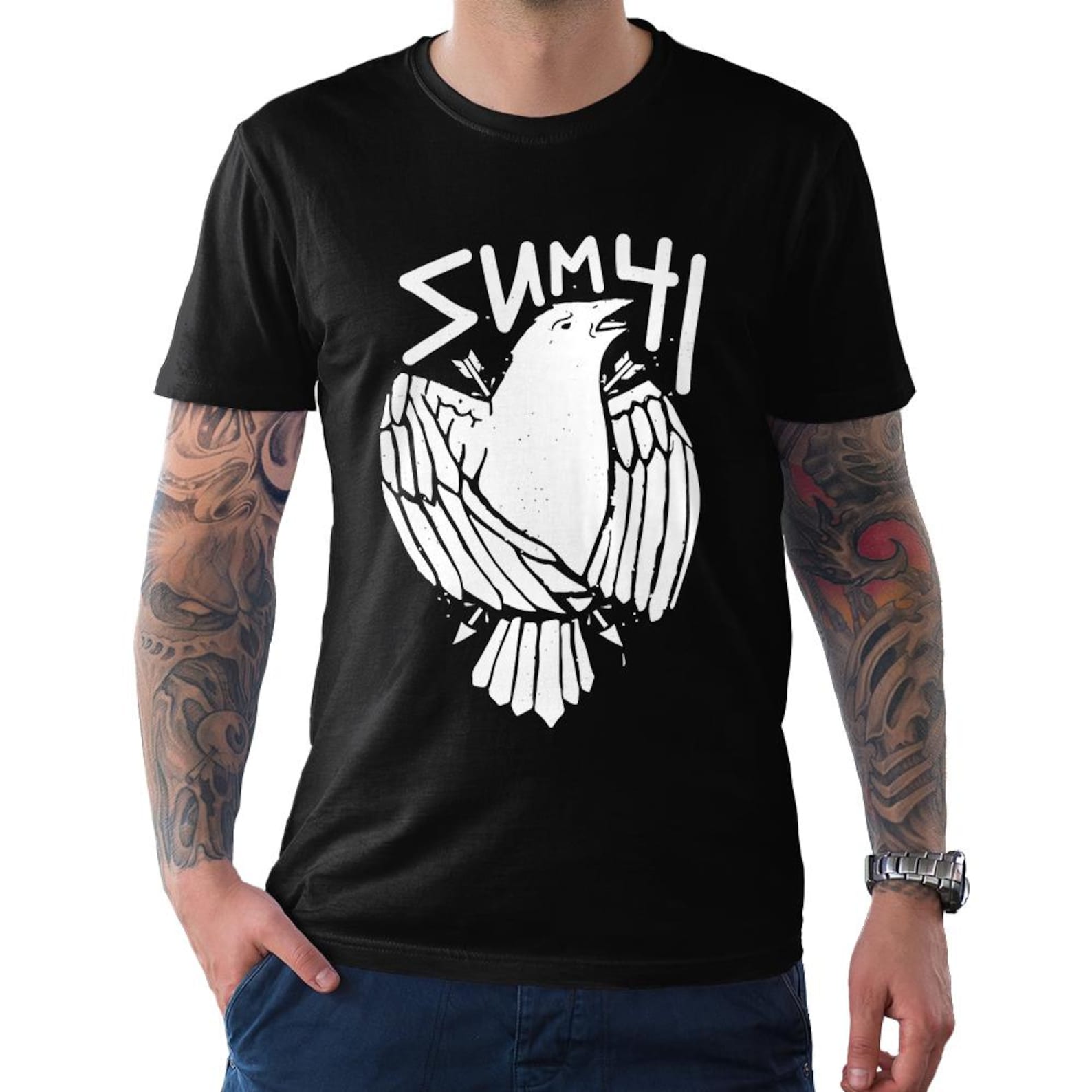 Sum 41 A Murder of Crows T-Shirt, Men s and Women s Sizes Tee 2XL
