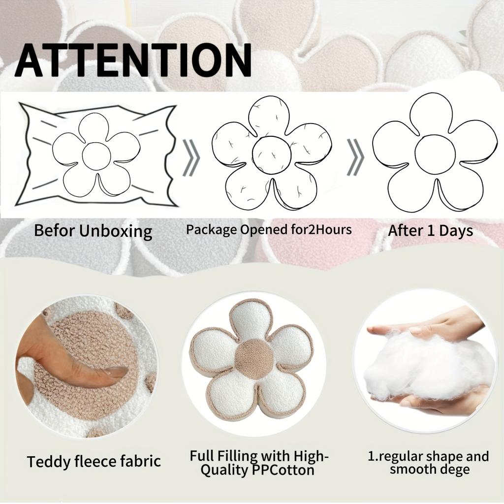 Chic Geometric Flower Throw Pillow - Soft, Washable Polyester Cushion for Bed & Sofa Decor