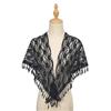 Elegant Lace Shoulder Wrap Triangular Scarf With Tassels And Flower Pattern For Women Great For Weddings And Travel