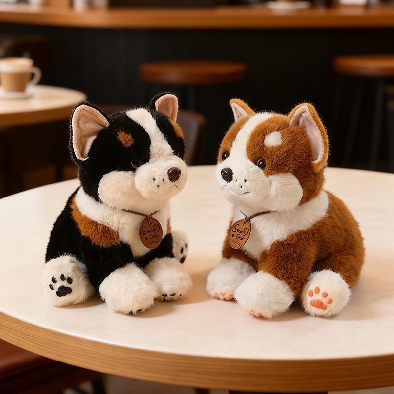 Realistic Corgi Plush Toy Puppy Doll Gift for Kids