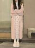 Imitation mink fleece sweater knitted sweater jacket women's autumn and winter thickened medium and long loose lazy wind over the knee cardigan top