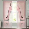 Tulle Curtains High Heels Pink Butterfly Boys And Girls Bedroom Sheer Hanging Curtain Living Room Kitchen Gauze Curtain