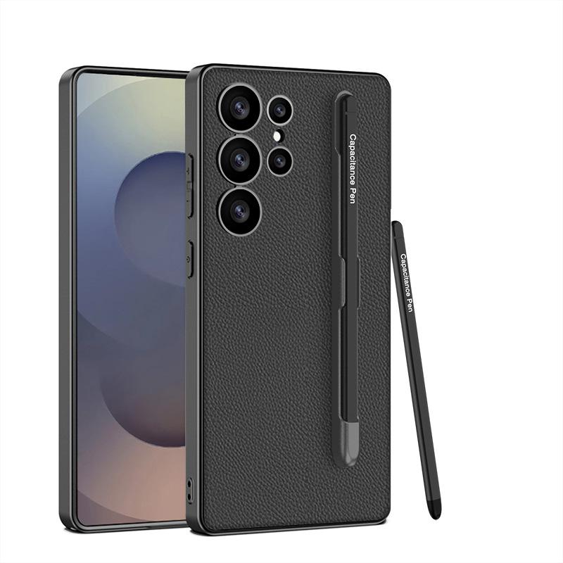 Suitable for Samsung S25ultra Mobile Phone Case Folding Screen S25edge Leather Case Pen Slot Protective Cover Anti Fall Leather Case