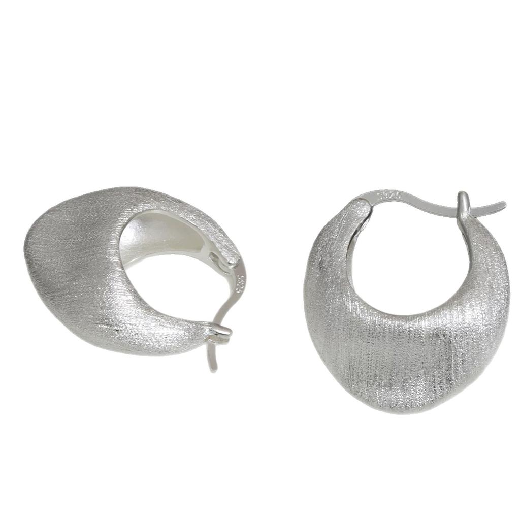 1011 new Korean version irregular lock bag matte brushed earrings women's new light luxury niche fashion earrings