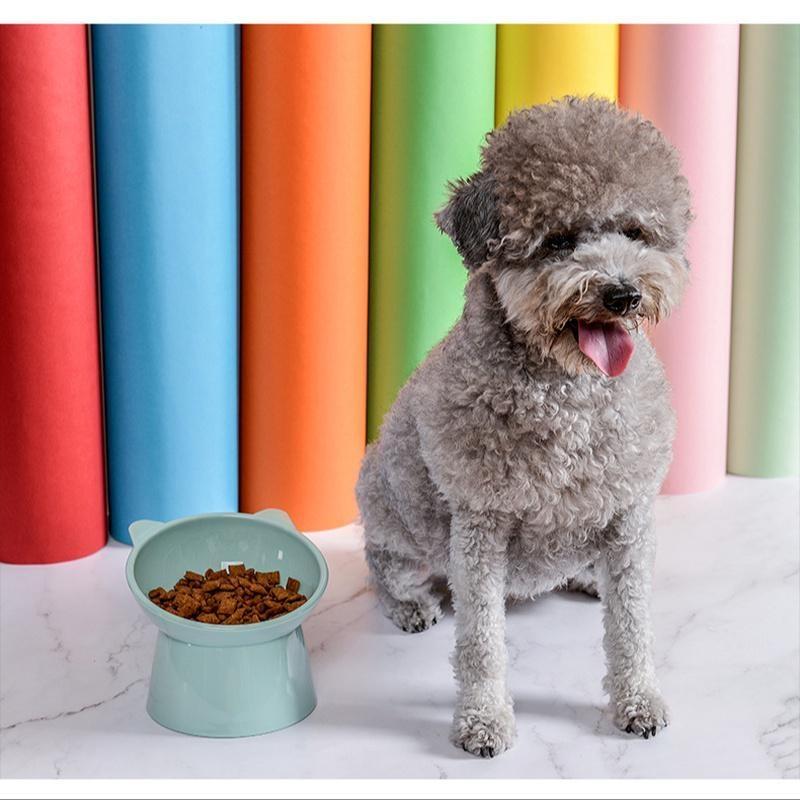 3 Colors Tall Cat Bowl Dog Bowl Anti-dumping 45°Neck Guard Cat Pet Water Bowl Binaural Pet Feeding Cup Pet Feeding Bowl