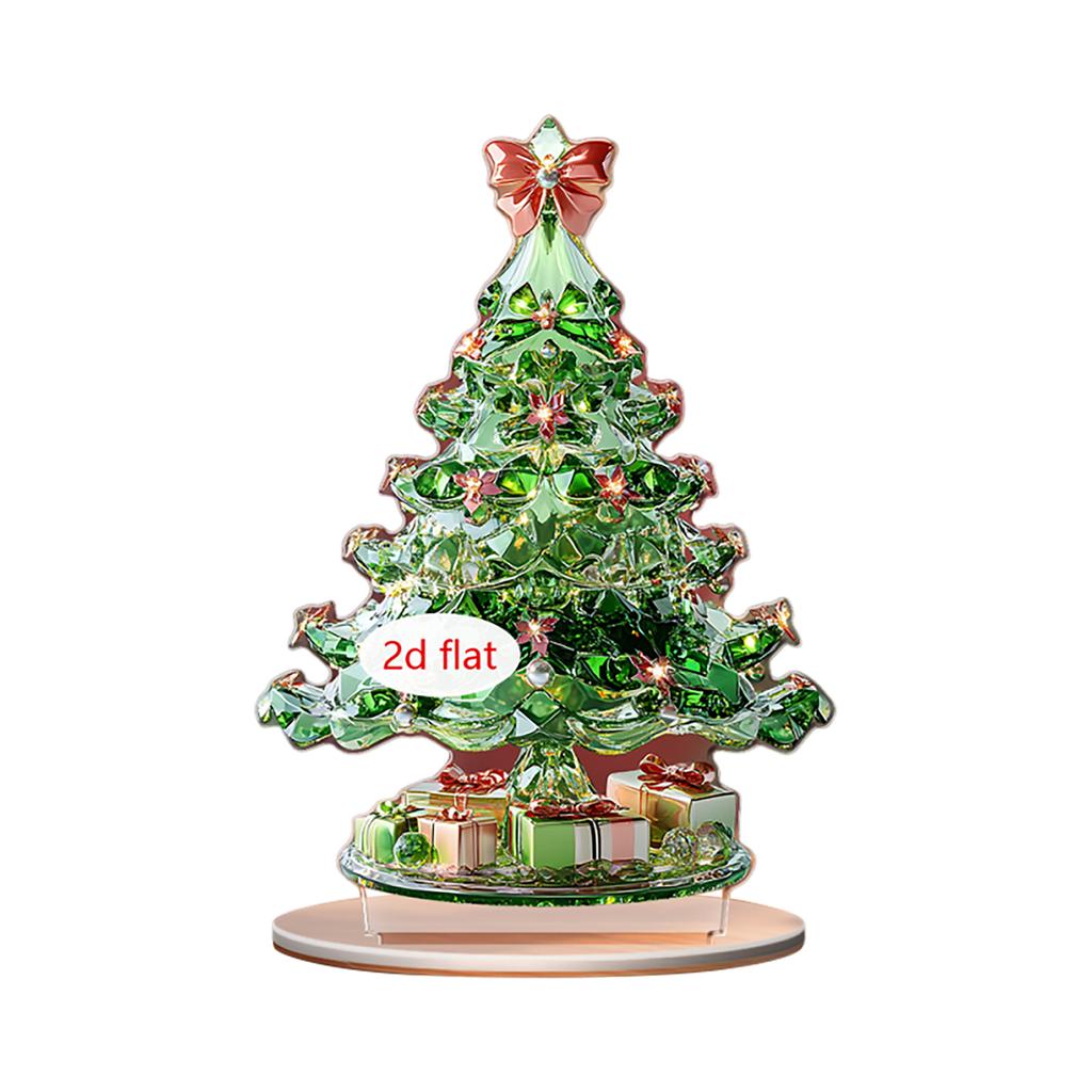 2D Flat Acrylic Christmas Color Gift Christmas Tree Home Living Room Holiday Desktop Decoration Assembly Props