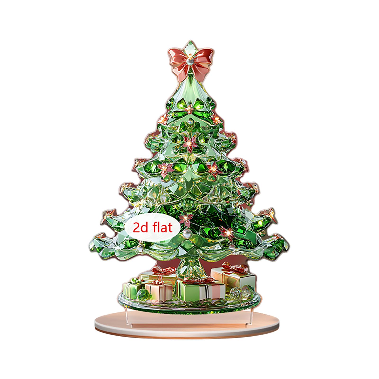 

2D Flat Acrylic Christmas Color Gift Christmas Tree Home Living Room Holiday Desktop Decoration Assembly Props One Size