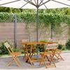 VidaXL Folding Garden Chairs Set of 4 Beige Rattan and Solid Wood, Garden Seat, Patio Chair, Dining Chair of 3214598