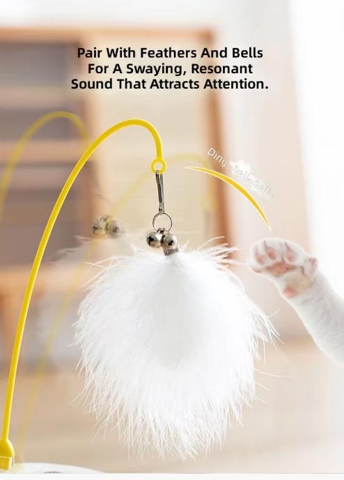 Self Play Tumbler Cat Toy, Feather Wand Catnip Rolling Ball Puzzle Design for Kitten Adult Cats Indoor Interactive Play