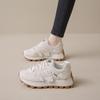 2025 Spring Women's Breathable White Korean Style Sneakers - Thick Sole Versatile Sports Casual Running Shoes