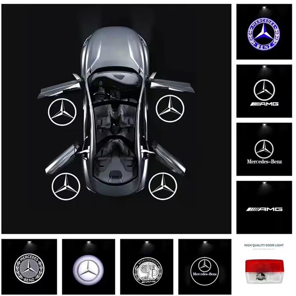 2Pc LED Car Door Laser Projector Lights Welcome Lamp For Mercedes Benz A C E GLC GLA GLE W205 W212 W213 X253 X156 W166 Accessory