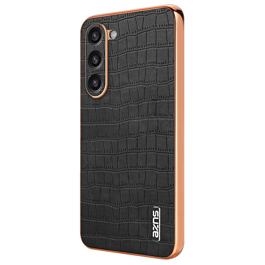 For Samsung Galaxy S23+ Case Crocodile Texture PU+TPU Phone Cover Electroplating