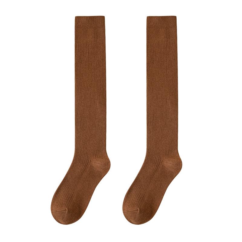 

Жіночі зимові вовняні шкарпетки вище коліна, однотонні, мікрокомпресія для краси ніг, високий дизайн. One Size