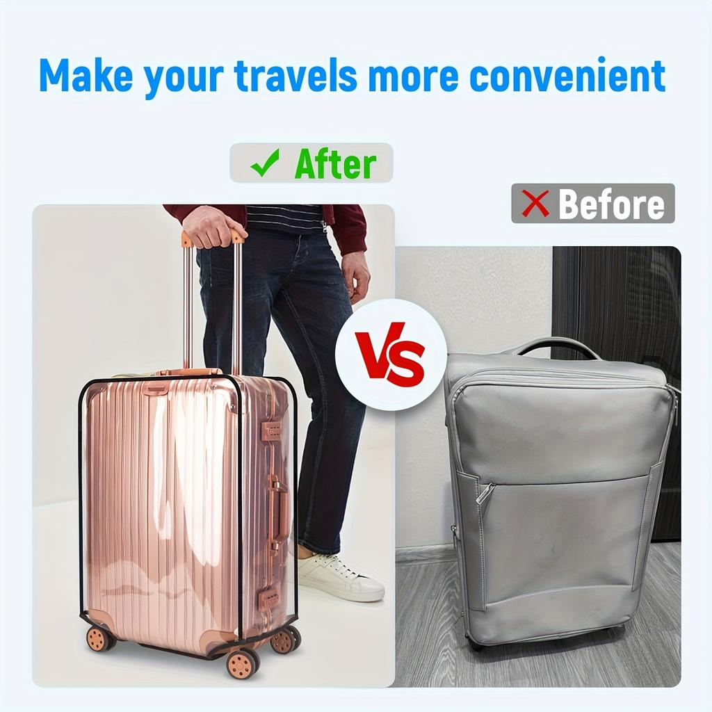 Transparent PVC Luggage Cover, Scratch-resistant And Durable. Suitable for Dust Protection Reinforced Edge Design