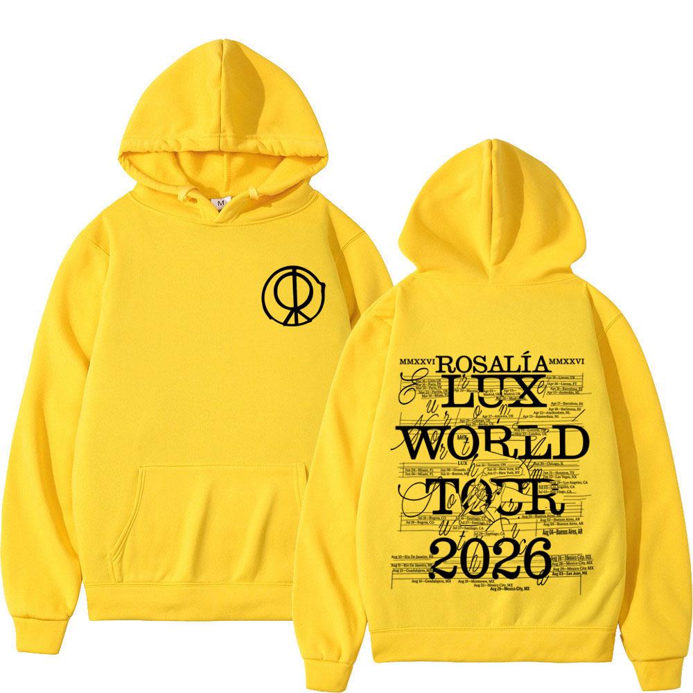 Zangeres Rosalia Tour Print Grafische Hoodie Mannen Vrouwen Mode Pullover Lange Mouwen Casual Esthetisch Los Trainingspak