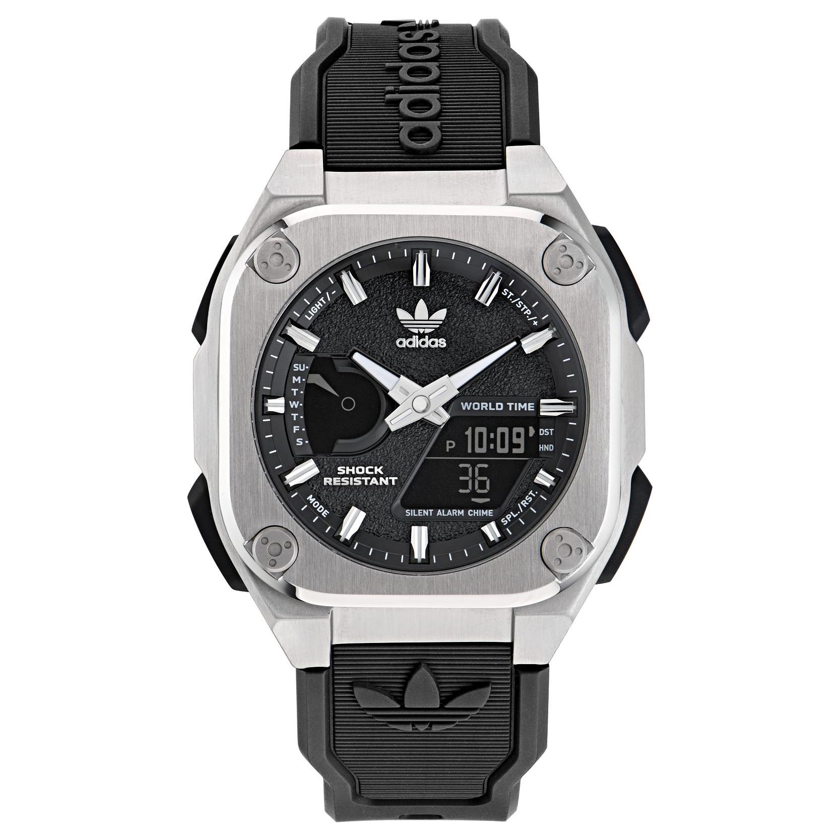 

Adidas Originals Wrist Watch Quartz Movement Rubber Strap 45mm Black Dial Unisex 50m Water Resistant AOFH23575 Black Dial